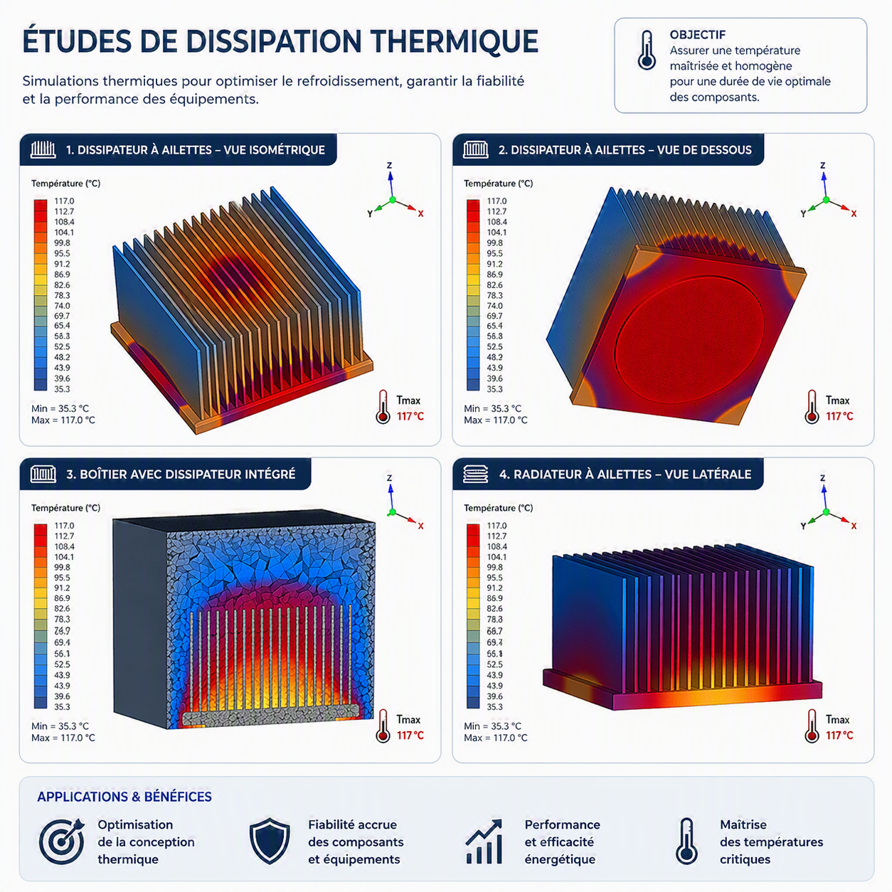Infographie : études de dissipation thermique — simulations, processus et bénéfices